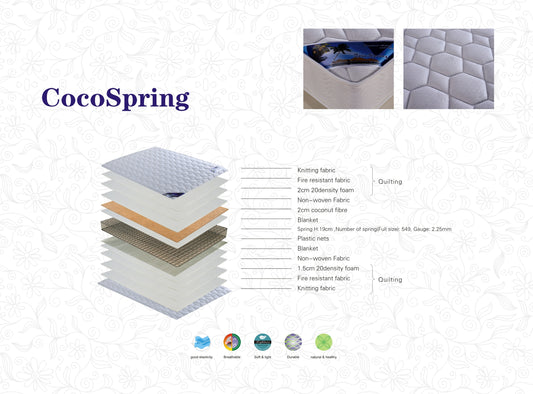 CocoSpring (Firmness Index 硬度: 9.5) - Coconut Fiber Mattress 椰棕床垫