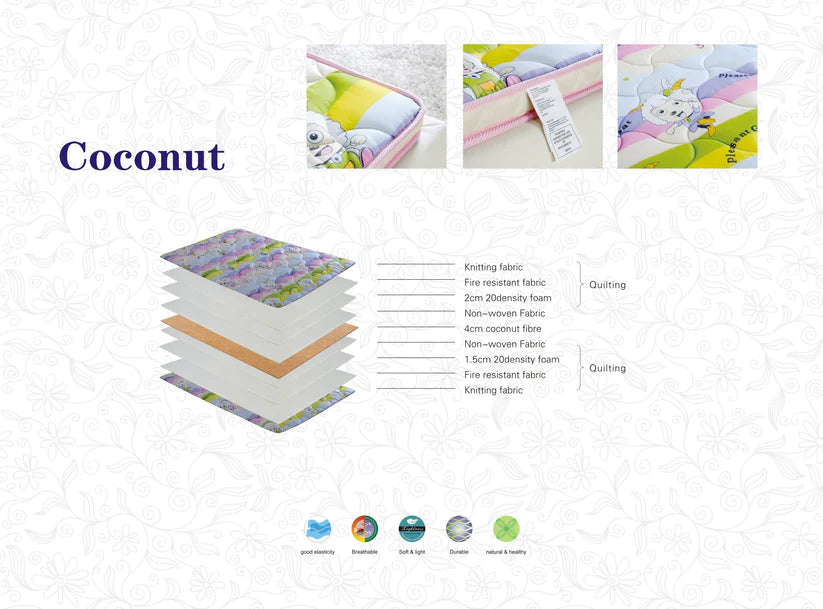 Coconut 6" (Firmness Index 硬度: 10) - Coconut Fiber Mattress 椰棕床垫